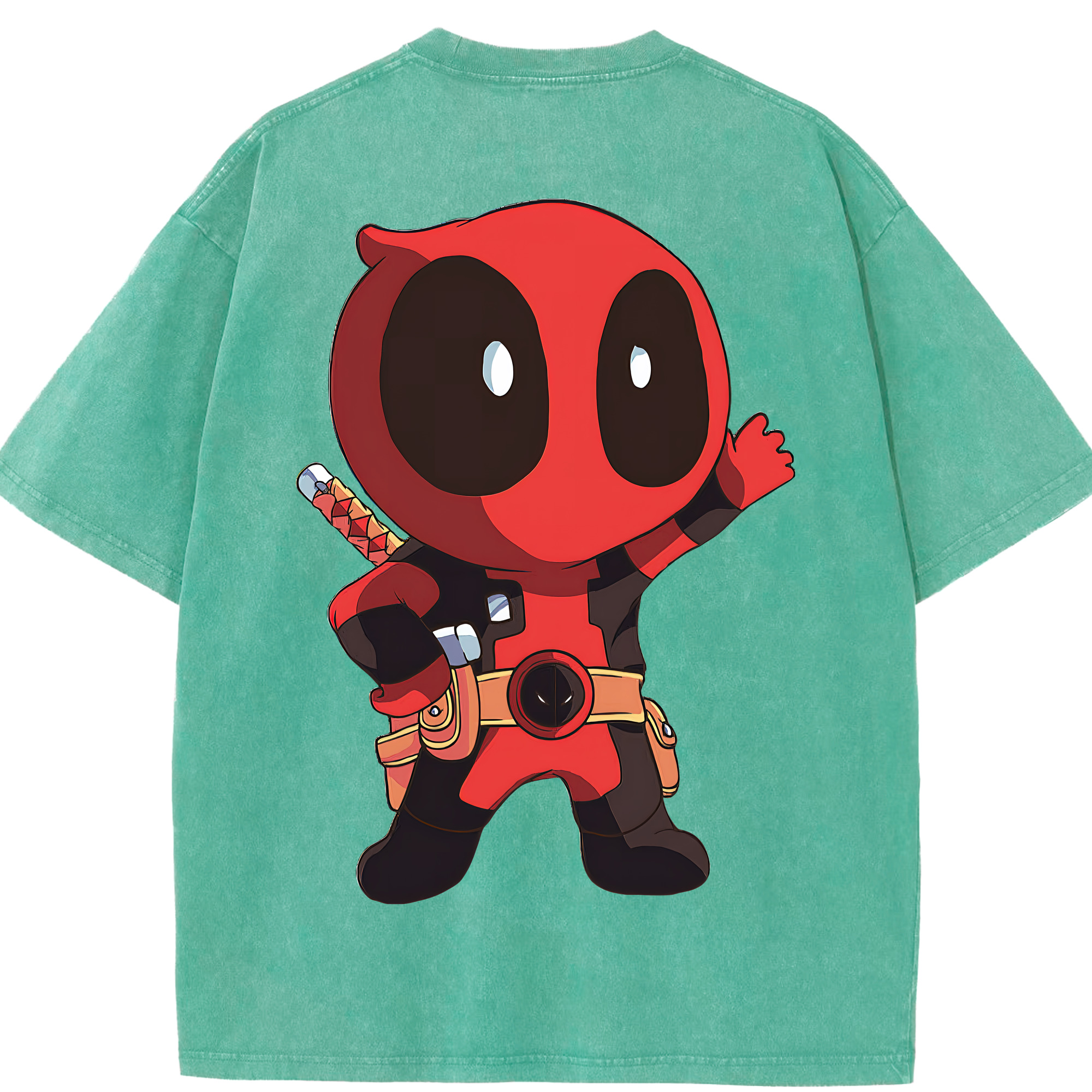 （画像用） Deadpool デッドプール 綿100% ヴィンテージ風 半袖Tシャツ（背面プリント）